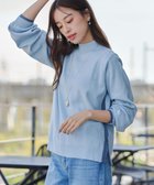 【ティアクラッセ/Tiaclasse】の【洗える】配色ニットトップスプルオーバー サックス|ID: prp329100004556931 ipo3291000000032746940