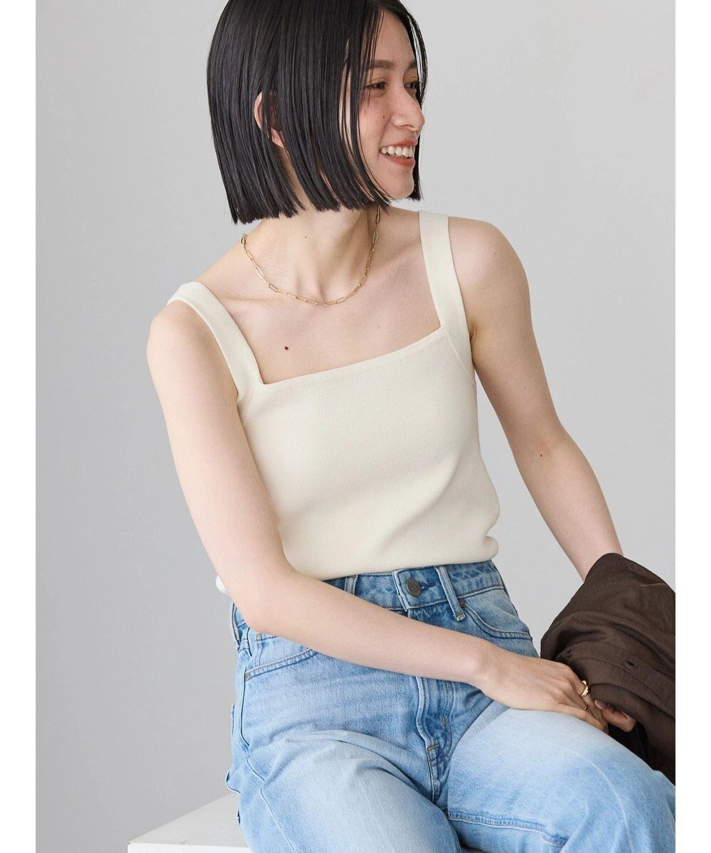 【アメリカンホリック/AMERICAN HOLIC】のニットキャミソール 人気、トレンドファッション・服の通販 founy(ファニー) 　ファッション　Fashion　レディースファッション　Fashion for Women　トップス・カットソー　Cut & Sew Tops　ニット　Knit Tops & Sweaters　キャミソール&ノースリーブ　Camisoles & Sleeveless Tops　おすすめ　Recommended / Our Picks　キャミソール　Camisole, Spaghetti Strap Top　シンプル　Simple, Minimal　スクエア　Square, Square Shape　セーター　Sweater, Knitwear　ポケット　Pocket, Pocket Detail　A/W・秋冬　Autumn/Winter　 other-1|ID: prp329100004557103 ipo3291000000032656460
