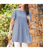 【ティアクラッセ/Tiaclasse】の【洗える】麻調ピンタックチュニックブラウス ブルー|ID: prp329100004557148 ipo3291000000032679342