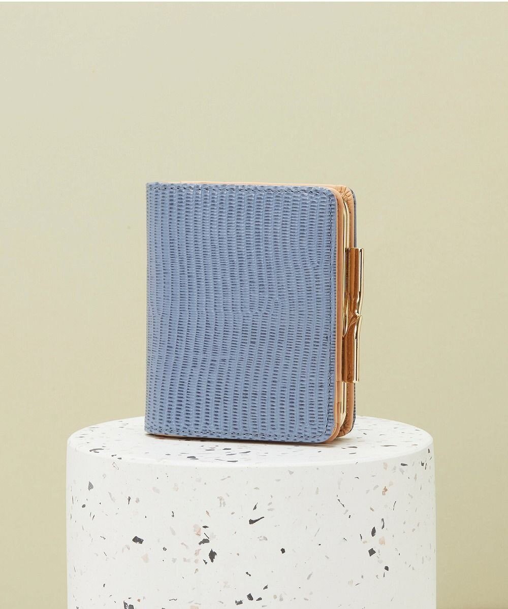 【トプカピ/TOPKAPI】の【TOPKAPI】イタリアンレザー リザード型押し がま口2つ折り財布 LUCIA ルチア インテリア・キッズ・メンズ・レディースファッション・服の通販 founy(ファニー) コンパクト Compact, Small Size コンビ Combo, Combination Style ポケット Pocket, Pocket Detail 人気 Popular, Best Seller 財布 Wallet, Purse ブルーグレー|ID: prp329100004557920 ipo3291000000034484383