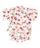 【ミキハウスホットビスケッツ/MIKI HOUSE HOT BISCUITS / KIDS】の【80-110cm】二重織ガーゼ さくら柄キャビットちゃん甚平スーツ 白|ID: prp329100004557926 ipo3291000000033394947