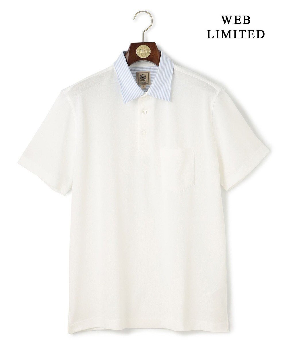 【ジェイ プレス/J.PRESS / MEN】のクールビズの頼れる味方【WEB限定】【ビジネス対応 / 吸水速乾】カノコインレイ ポロシャツ インテリア・キッズ・メンズ・レディースファッション・服の通販 founy(ファニー) 　ファッション　Fashion　メンズファッション　Men's Style Online　トップス・カットソー　Tops/Tshirt/Men　シャツ　Shirts　ポロシャツ　Polo Shirts　インナー　Inner　春　Spring　ギャザー　Gather　吸水　Water Absorption　鹿の子　Pique　シャンブレー　Chambray　ジャケット　Jacket　ストライプ　Stripe　ストレート　Straight　バランス　Balance　フィット　Fit　ポロシャツ　Polo Shirt　ヨーク　Yoke　ラウンド　Round　レギュラー　Regular　S/S・春夏　Ss・Spring/Summer　おすすめ　Recommend　夏　Summer　エレガント 上品　Elegant　ビジネス 仕事 通勤　Business　ホワイト系|ID: prp329100004557942 ipo3291000000032633861