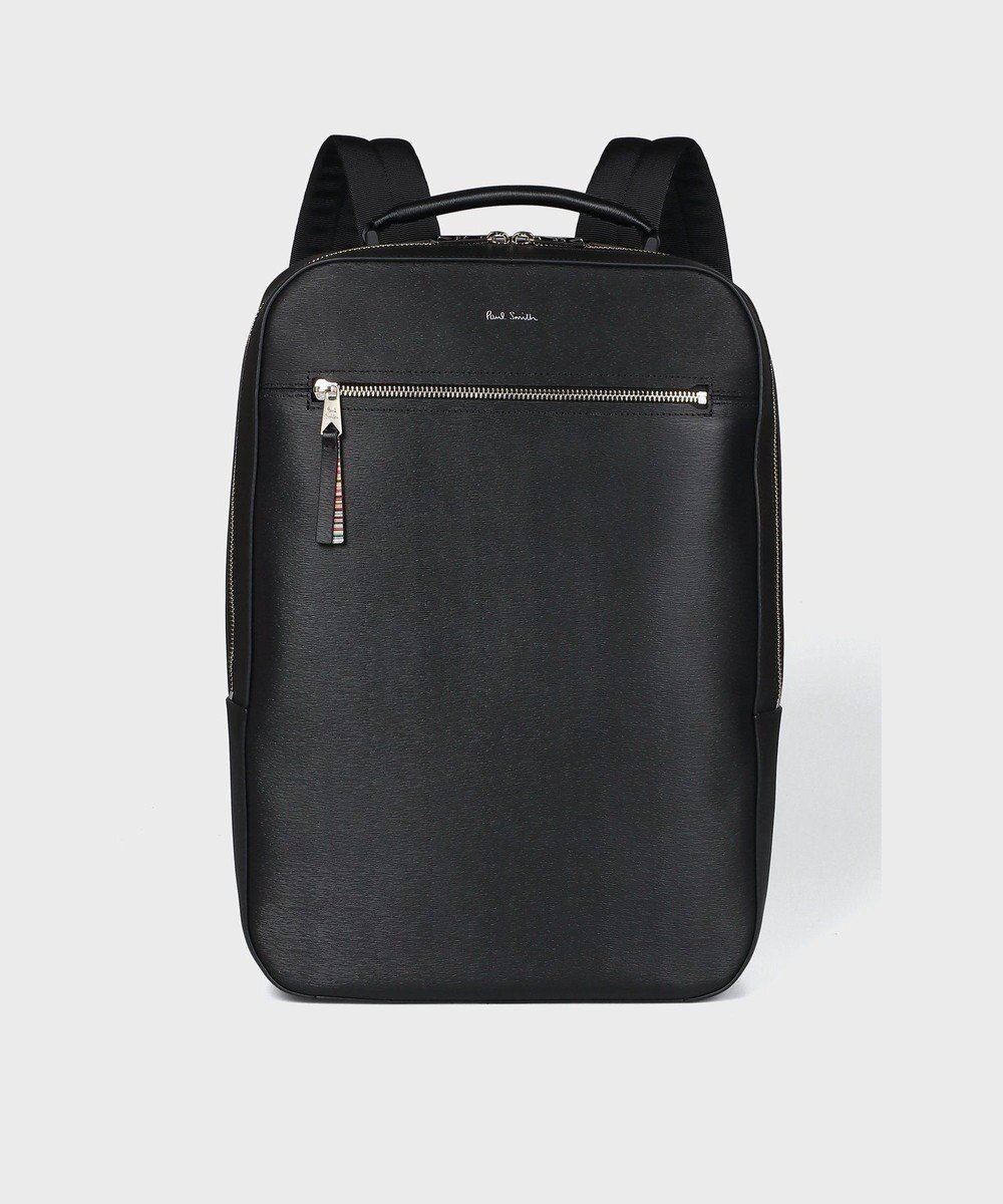 【ポールスミス/Paul Smith / MEN】のストローグレインレザー リュック インテリア・キッズ・メンズ・レディースファッション・服の通販 founy(ファニー) 　ファッション　Fashion　メンズファッション　MEN　バッグ　Bag/Men　フロント　Front　ポケット　Pocket　メンズ　Mens　リュック　Ruck Sack　ブラック|ID: prp329100004557958 ipo3291000000032220544