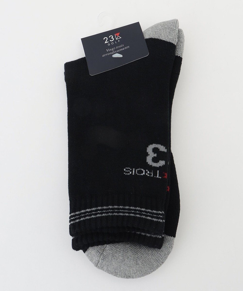 【23区 ゴルフ/23区GOLF / MEN】の【MEN】バックロゴ ハーフソックス インテリア・キッズ・メンズ・レディースファッション・服の通販 founy(ファニー) 　ファッション　Fashion　メンズファッション　Men's Style Online　シューズ・靴　Shoes/Men　シンプル　Simple　ソックス　Socks　ハーフ　Half　抗菌　Antibacterial　ブラック系|ID: prp329100004557978 ipo3291000000032563068