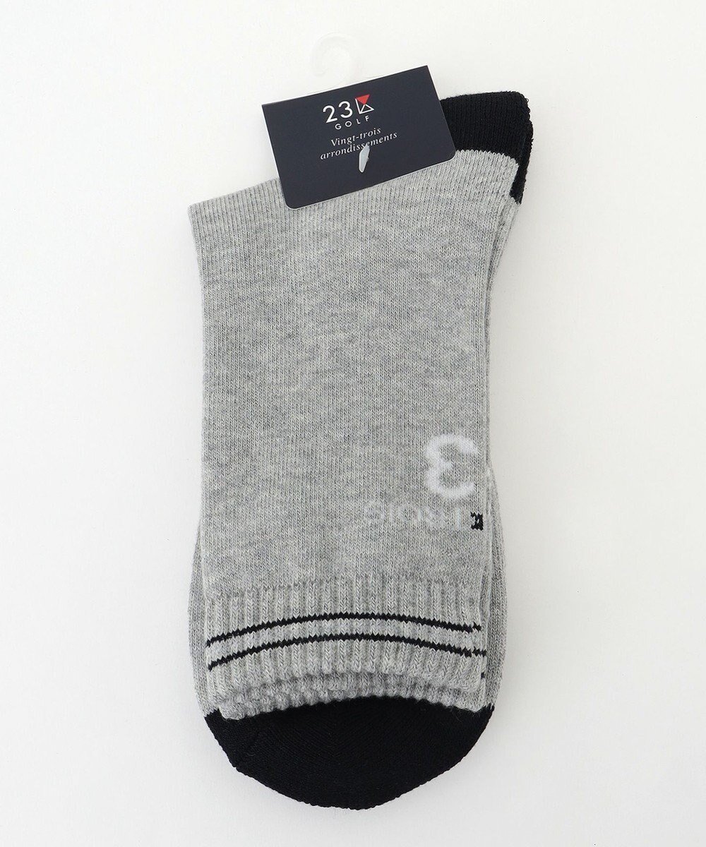 【23区 ゴルフ/23区GOLF / MEN】の【MEN】バックロゴ ハーフソックス インテリア・キッズ・メンズ・レディースファッション・服の通販 founy(ファニー) 　ファッション　Fashion　メンズファッション　Fashion for Men　シューズ・靴　Shoes　シンプル　Simple, Minimal　ソックス　Socks, Hosiery　ハーフ　Half, Half-Length　抗菌　Antibacterial, Bacteria-Resistant　ライトグレー系|ID: prp329100004557978 ipo3291000000034243105