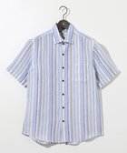 【ジョセフ アブード/JOSEPH ABBOUD / MEN】の【麻100%・軽い・涼しい】 モイスチャーリネンストライプシャツ サックスブルー系2|ID: prp329100004557983 ipo3291000000033451167