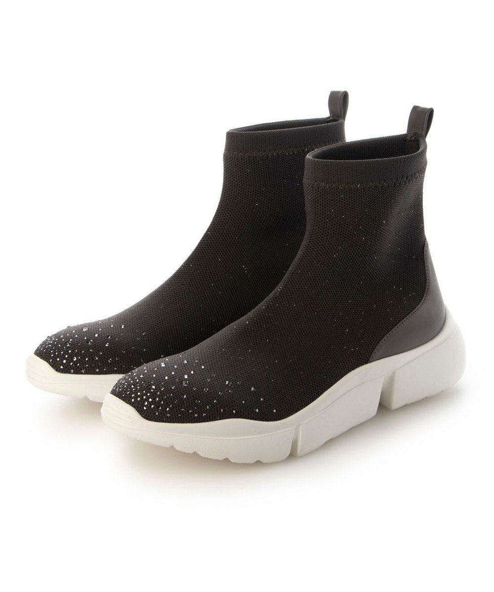 【モード エ ジャコモ/MODE ET JACOMO】のMODE ET JACOMO ハイカットニットスニーカー インテリア・キッズ・メンズ・レディースファッション・服の通販 founy(ファニー) 　ファッション　Fashion　レディースファッション　Ladies' Fashion Online　トップス・カットソー　Tops/Tshirt　ニット　Knit Tops　クール　Cool　シューズ　Shoes　ストーン　Stone　スニーカー　Sneakers　エレガント 上品　Elegant　ビジネス 仕事 通勤　Business　軽量　Lightweight　ダークオーク|ID: prp329100004558150 ipo3291000000032665314