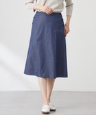 【ジェイ プレス/J.PRESS】の【洗える】リネンツイル Aライン スカート ネイビーシャンブレー系|ID: prp329100004558203 ipo3291000000032651371