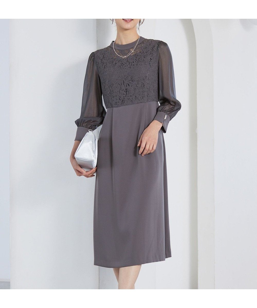 【エニィ スィス/any SiS】の【洗える】Nobleコンビ ドレス 人気、トレンドファッション・服の通販 founy(ファニー) 　ファッション　Fashion　レディースファッション　Fashion for Women　ワンピース　Dresses　フォーマル・パーティードレス・結婚式用ドレス　Elegant & Casual Dresses　洗える　Machine Washable　ギャザー　Gathered, Ruffled　クラシカル　Classical, Vintage-Inspired　コンビ　Combo, Combination Style　切替　Switching, Contrast Panel　シアー　Sheer, See-Through　シフォン　Chiffon, Lightweight Fabric　スリット　Slit, Slit Detail　ダブル　Double, Double-Breasted　ドレス　Dress, One-Piece　ハンカチ　Handkerchief, Hanky　バランス　Balance, Style Balance　パール　Pearl, Pearl Accent　ポケット　Pocket, Pocket Detail　モチーフ　Motif, Design Theme　ラッセル　Raschel, Raschel Lace　レース　Lace, Lace Fabric　A/W・秋冬　Autumn/Winter　エレガント 上品　Elegant　結婚式　Wedding　 other-1|ID: prp329100004558425 ipo3291000000033679942