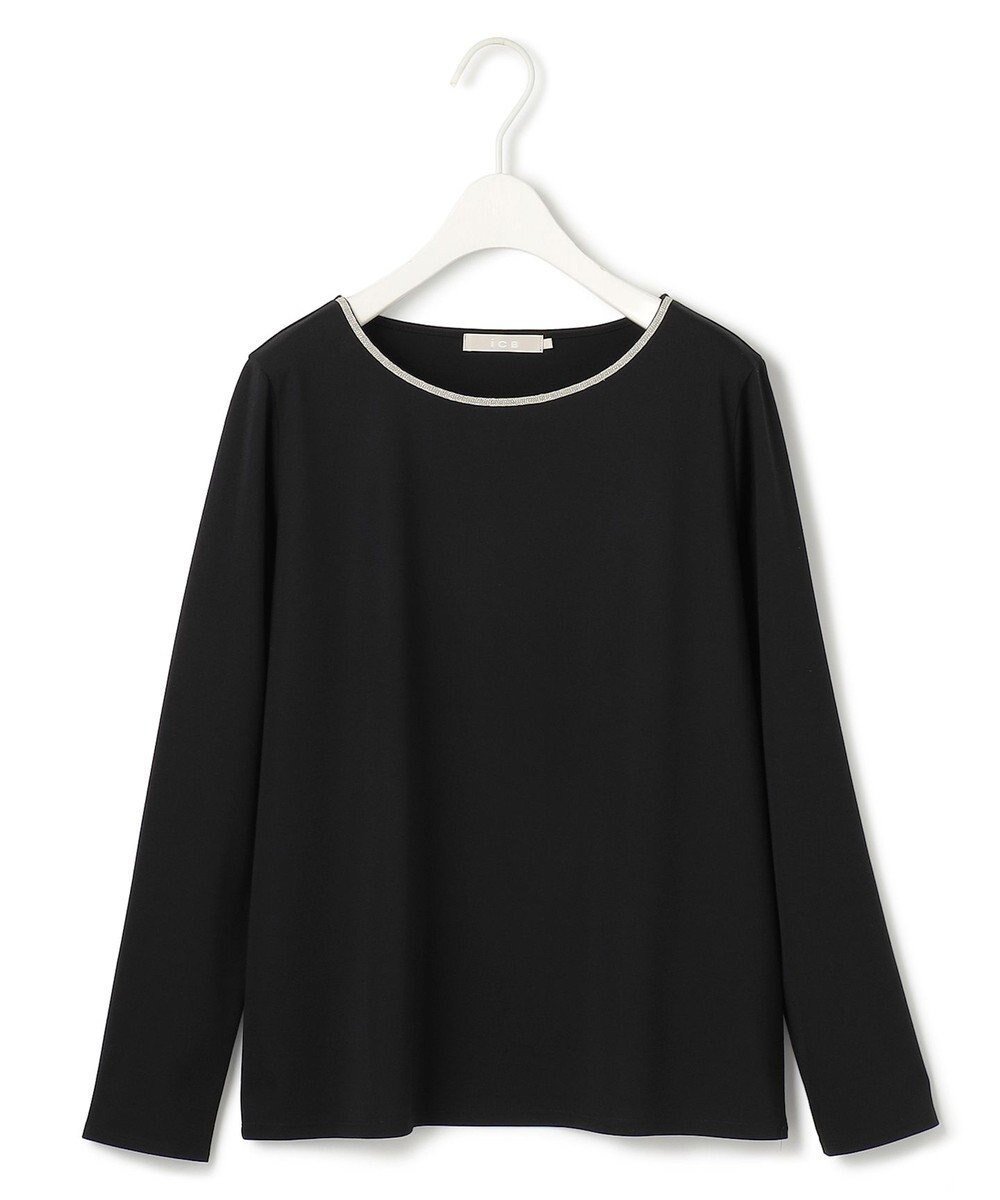 【アイシービー/iCB】の【洗える】 コンパクトモクロディ プルオーバー[アビガイルテープ] インテリア・キッズ・メンズ・レディースファッション・服の通販 founy(ファニー) 　ファッション　Fashion　レディースファッション　Fashion for Women　トップス・カットソー　Cut & Sew Tops　シャツ・ブラウス・オフィスカジュアル　Elegant Blouses & Button-Ups　ロングTシャツ・Tシャツ　Longline T-Shirts & Tees　カジュアルプルオーバー・ニットトップス　Pullovers & Knit Tops / Casual Pullovers　カットソー・ベーシックTシャツ　Cut-and-Sewn Tops / Stretch Tees & Basics　インナー　Innerwear　洗える　Machine Washable　カットソー　Cut and Sewn Top　スーツ　Suit, Formalwear　チェーン　Chain, Chain Strap　メタリック　Metallic, Shiny Finish　A/W・秋冬　Autumn/Winter　おすすめ　Recommended / Our Picks　2024年　2024　2024-2025秋冬・A/W　Autumn/Winter 2024–25 AW24–25　ブラック系|ID: prp329100004558514 ipo3291000000033659976