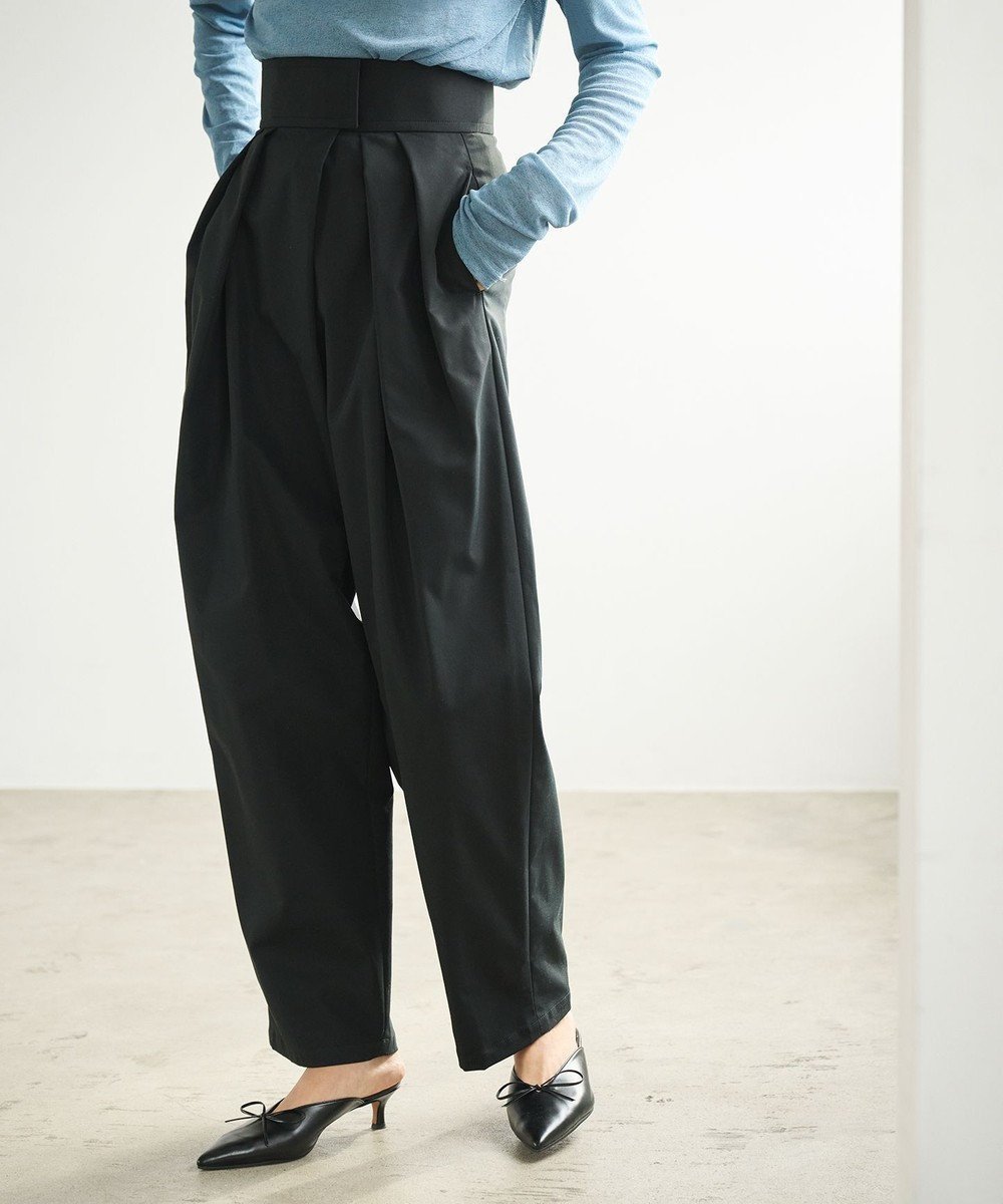 【ハッシュニュアンス/#Newans】の2タックコクーンワイドパンツ インテリア・キッズ・メンズ・レディースファッション・服の通販 founy(ファニー) 　ファッション　Fashion　レディースファッション　Ladies' Fashion Online　パンツ　Pants　ストレッチ　Stretch　フロント　Front　ワイド　Wide　夏　Summer　春　Spring　S/S・春夏　Ss・Spring/Summer　ブラック|ID: prp329100004558578 ipo3291000000032653055