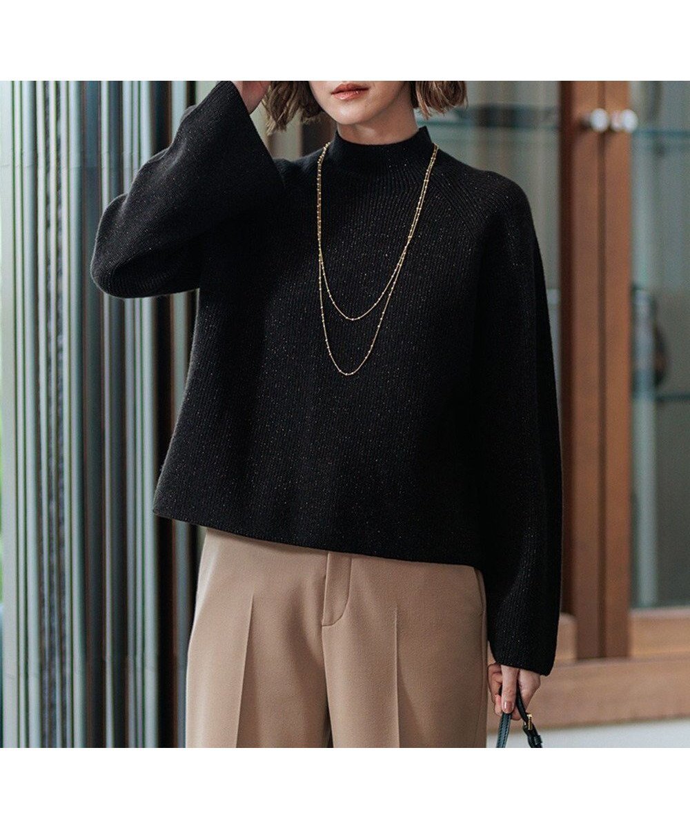 【23区/NIJYUSANKU】の【洗える】ラメウール ハイネック ニット インテリア・キッズ・メンズ・レディースファッション・服の通販 founy(ファニー) 　ファッション　Fashion　レディースファッション　Fashion for Women　トップス・カットソー　Cut & Sew Tops　ニット　Knit Tops & Sweaters　洗える　Machine Washable　畦　Ribbed Knit　クロップド　Cropped, Short Length　スリーブ　Sleeve, Long Sleeve / Short Sleeve　セーター　Sweater, Knitwear　ハイネック　High Neck, Mock Neck　フェミニン　Feminine, Girly　マニッシュ　Mannish, Boyish　ミックス　Mix, Mixed Style　モダン　Modern, Contemporary　ワイド　Wide, Wide Fit　A/W・秋冬　Autumn/Winter　冬　Winter / This Winter　2024年　2024　エレガント 上品　Elegant　2024-2025秋冬・A/W　Autumn/Winter 2024–25 AW24–25　ダークブラウン系|ID: prp329100004558593 ipo3291000000033669106