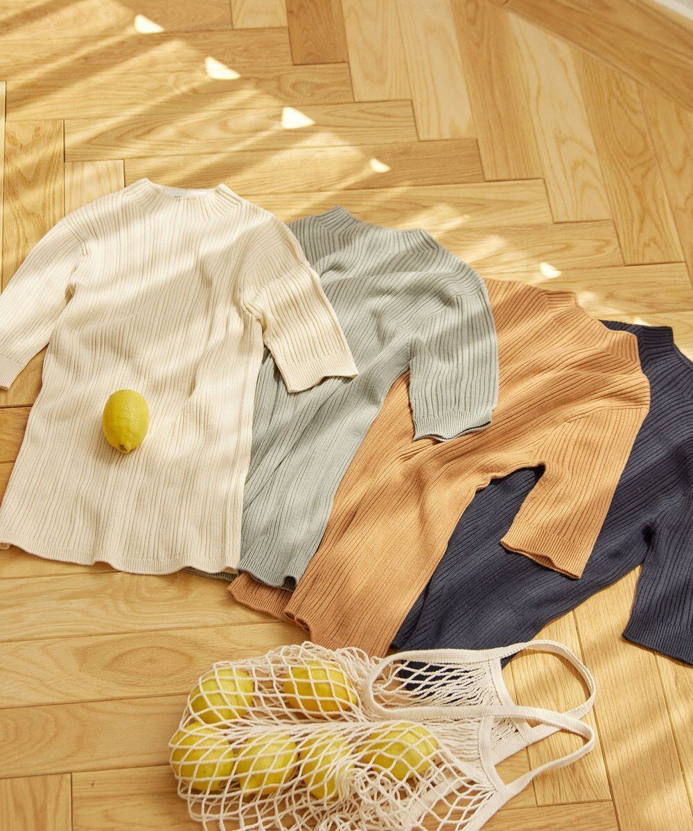 【ネテネ/NETENE】のランダムリブニット モックネックハーフスリーブ インテリア・キッズ・メンズ・レディースファッション・服の通販 founy(ファニー) 　ファッション　Fashion　レディースファッション　WOMEN　トップス・カットソー　Tops/Tshirt　ニット　Knit Tops　シャツ/ブラウス　Shirts/Blouses　ロング / Tシャツ　T-Shirts　カットソー　Cut and Sewn　春　Spring　秋　Autumn/Fall　カットソー　Cut And Sew　セットアップ　Set Up　半袖　Short Sleeve　モックネック　Mock Neck　ロング　Long　S/S・春夏　Ss・Spring/Summer　おすすめ　Recommend　夏　Summer　ビジネス 仕事 通勤　Business　ディープシー|ID: prp329100004558846 ipo3291000000032230352