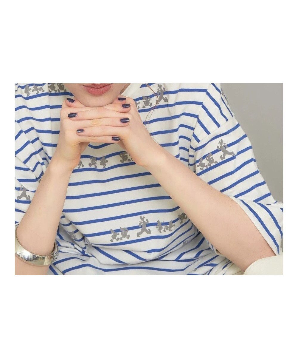【アメリカンホリック/AMERICAN HOLIC】の発砲プリントボーダーTシャツ/Disney インテリア・キッズ・メンズ・レディースファッション・服の通販 founy(ファニー) 　ファッション　Fashion　レディースファッション　Fashion for Women　トップス・カットソー　Cut & Sew Tops　シャツ・ブラウス・オフィスカジュアル　Elegant Blouses & Button-Ups　ロングTシャツ・Tシャツ　Longline T-Shirts & Tees　カットソー・ベーシックTシャツ　Cut-and-Sewn Tops / Stretch Tees & Basics　カットソー　Cut and Sewn Top　キャラクター　Character, Licensed Characters　プリント　Print, Printed Pattern　ベーシック　Basic, Essential　ボーダー　Border, Stripe　夏　Summer　春　Spring　S/S・春夏　SS, Spring/Summer, Warm Season　Border Ivory|ID: prp329100004558985 ipo3291000000033659103