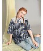 【アメリカンホリック/AMERICAN HOLIC】の発砲プリントボーダーTシャツ/Disney 人気、トレンドファッション・服の通販 founy(ファニー) ファッション Fashion レディースファッション Fashion for Women トップス・カットソー Cut & Sew Tops シャツ・ブラウス・オフィスカジュアル Elegant Blouses & Button-Ups ロングTシャツ・Tシャツ Longline T-Shirts & Tees カットソー・ベーシックTシャツ Cut-and-Sewn Tops / Stretch Tees & Basics カットソー Cut and Sewn Top キャラクター Character, Licensed Characters プリント Print, Printed Pattern ベーシック Basic, Essential ボーダー Border, Stripe 夏 Summer 春 Spring S/S・春夏 SS, Spring/Summer, Warm Season thumbnail Border Navy|ID: prp329100004558985 ipo3291000000033659104