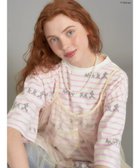 【アメリカンホリック/AMERICAN HOLIC】の発砲プリントボーダーTシャツ/Disney 人気、トレンドファッション・服の通販 founy(ファニー) ファッション Fashion レディースファッション Fashion for Women トップス・カットソー Cut & Sew Tops シャツ・ブラウス・オフィスカジュアル Elegant Blouses & Button-Ups ロングTシャツ・Tシャツ Longline T-Shirts & Tees カットソー・ベーシックTシャツ Cut-and-Sewn Tops / Stretch Tees & Basics カットソー Cut and Sewn Top キャラクター Character, Licensed Characters プリント Print, Printed Pattern ベーシック Basic, Essential ボーダー Border, Stripe 夏 Summer 春 Spring S/S・春夏 SS, Spring/Summer, Warm Season thumbnail Border Pink|ID: prp329100004558985 ipo3291000000033659105