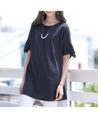 【ティアクラッセ/Tiaclasse】の【洗える】フレアカフスポンチチュニックブラウス ネイビー|ID: prp329100004558997 ipo3291000000034696215