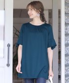 【ティアクラッセ/Tiaclasse】の【洗える】フレアカフスポンチチュニックブラウス ターコイズ|ID: prp329100004558997 ipo3291000000034696216