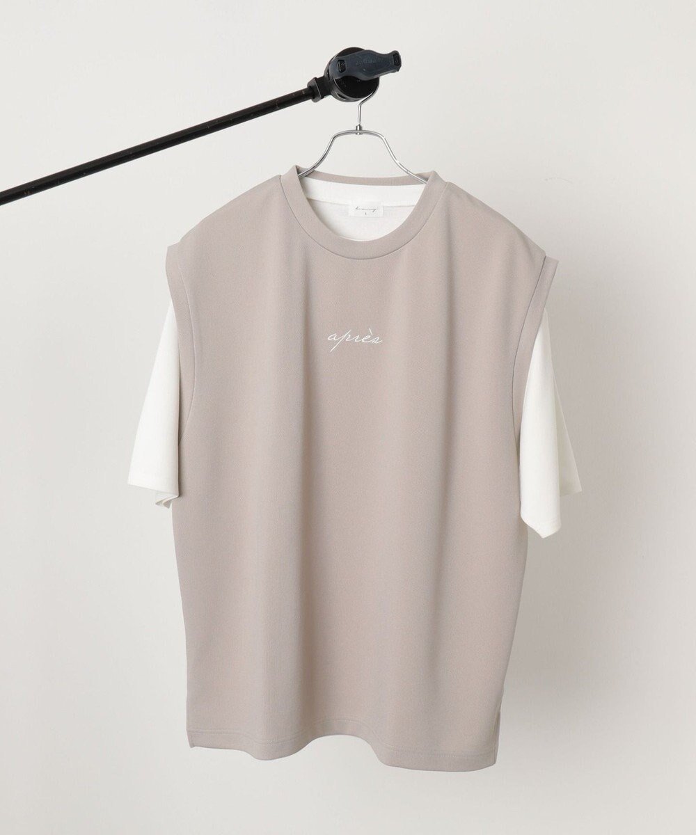 【ウィゴー/WEGO / MEN】の【2点セット/ベスト×Tシャツ】アンサンブルベスト(SS) インテリア・キッズ・メンズ・レディースファッション・服の通販 founy(ファニー) 　ファッション　Fashion　メンズファッション　MEN　トップス・カットソー　Tops/Tshirt/Men　ベスト/ジレ　Gilets/Vests　シャツ　Shirts　アンサンブル　Ensemble　インナー　Inner　春　Spring　カットソー　Cut And Sew　今季　This Season　シンプル　Simple　スマホ　Smartphone　スラックス　Slacks　フロント　Front　ベスト　Vest　半袖　Short Sleeve　ワンポイント　One Point　S/S・春夏　Ss・Spring/Summer　再入荷　Restock/Back In Stock/Re Arrival　おすすめ　Recommend　夏　Summer　ライトベージュ|ID: prp329100004559191 ipo3291000000032233497