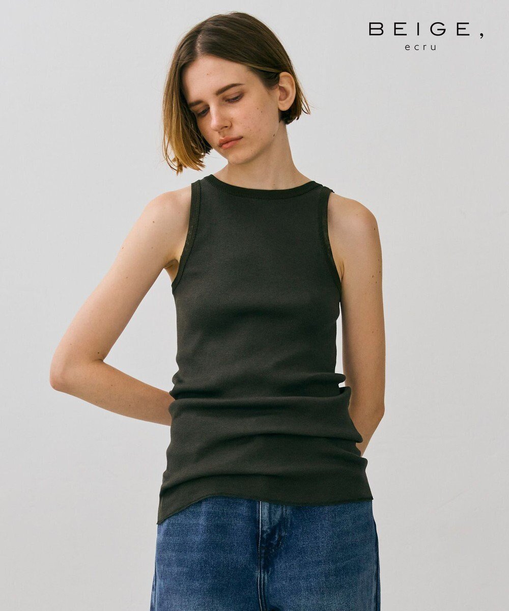【ベイジ,/BEIGE,】の【BEIGE,ecru/WEB限定・洗える】RIB TOPS / コットンシルクアメリカンスリーブトップス インテリア・キッズ・メンズ・レディースファッション・服の通販 founy(ファニー) 　ファッション　Fashion　レディースファッション　Fashion for Women　トップス・カットソー　Cut & Sew Tops　タンク　Tank Top, Sleeveless Top　夏　Summer　S/S・春夏　SS, Spring/Summer, Warm Season　洗える　Machine Washable　A/W・秋冬　Autumn/Winter　Khaki|ID: prp329100004559298 ipo3291000000033488713