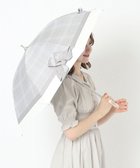 【ムーンバット/MOONBAT】のランバン オン ブルー 晴雨兼用日傘 長傘 切り継ぎビジューリボン 遮光 遮熱 UV グレー(グレンチェック)|ID: prp329100004559303 ipo3291000000032587862