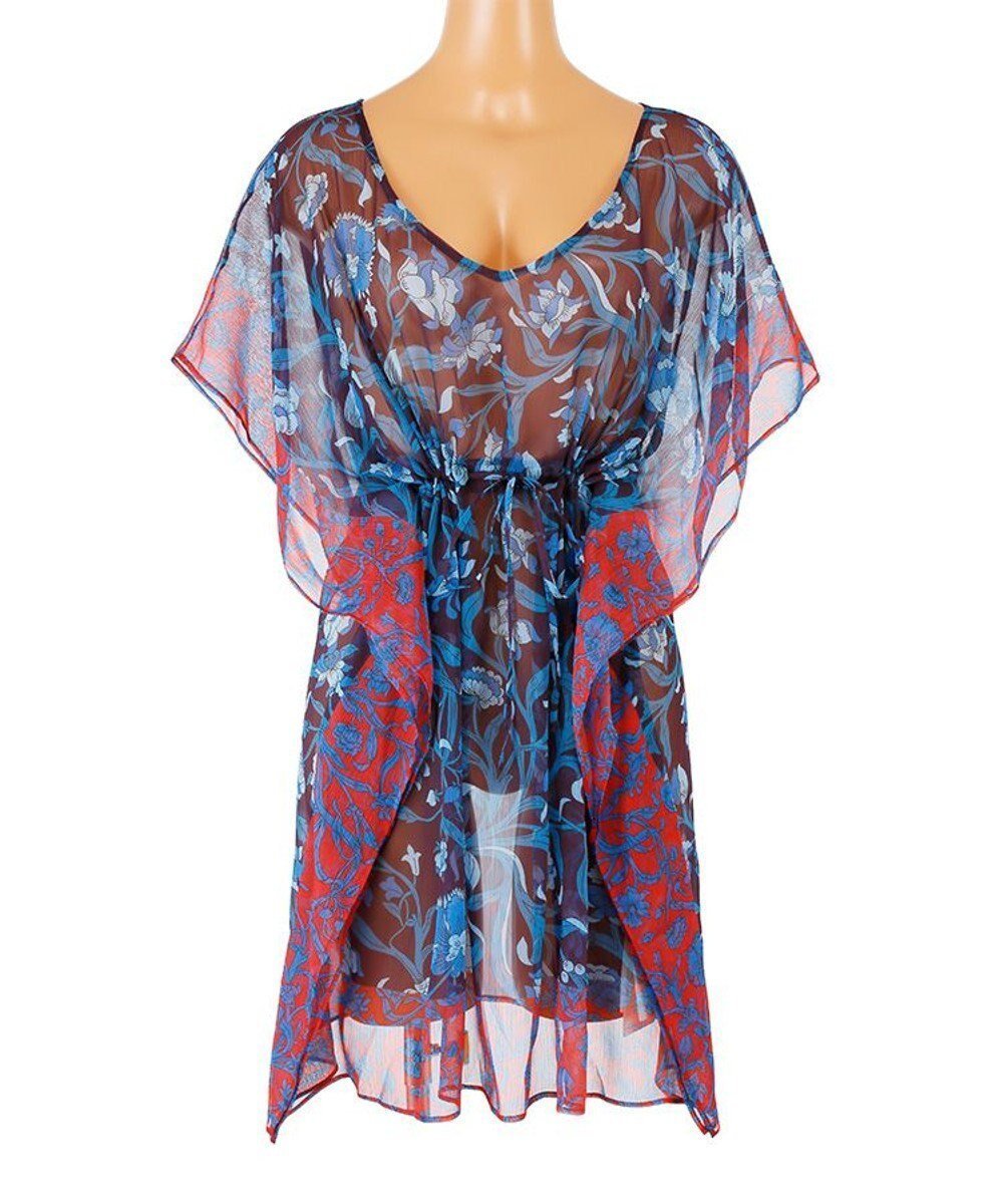 【三愛水着楽園/San-ai Resort】の【SALE】【Reir Premium】Columbia Fusion(Liberty Fabric) ポンチョ M インテリア・キッズ・メンズ・レディースファッション・服の通販 founy(ファニー) 　ファッション　Fashion　レディースファッション　Ladies' Fashion Online　水着　Swimwear　水着　Swimwear　おすすめ　Recommend　オリエンタル　Oriental　スカーフ　Scarf　ビーチ　Beach　プリント　Print　ポンチョ　Poncho　リラックス　Relax　エレガント 上品　Elegant　夏　Summer　S/S・春夏　Ss・Spring/Summer　水着　Swimsuit　A/W・秋冬　Aw・Autumn/Winter・Fw・Fall-Winter　軽量　Lightweight　ネイビー|ID: prp329100004559313 ipo3291000000032671705