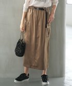 【エニィ スィス/any SiS】の【WEB・一部店舗限定】サテンカーゴ スカート カーキブラウン|ID: prp329100004559364 ipo3291000000034308462