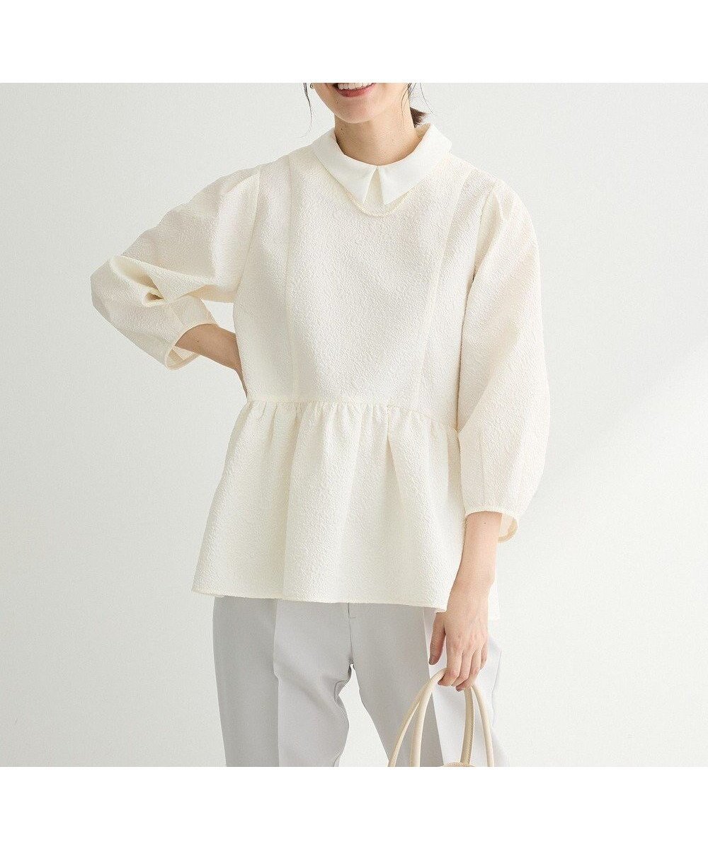 【グリーンパークス/Green Parks】のef-de 衿取り外しペプラムブラウス 人気、トレンドファッション・服の通販 founy(ファニー) 　ファッション　Fashion　レディースファッション　Fashion for Women　トップス・カットソー　Cut & Sew Tops　シャツ・ブラウス・オフィスカジュアル　Elegant Blouses & Button-Ups　ギャザー　Gathered, Ruffled　フェミニン　Feminine, Girly　フォルム　Silhouette, Form　ペプラム　Peplum, Flared Hem　ポケット　Pocket, Pocket Detail　A/W・秋冬　Autumn/Winter　S/S・春夏　SS, Spring/Summer, Warm Season　おすすめ　Recommended / Our Picks　夏　Summer　 other-1|ID: prp329100004559426 ipo3291000000033589012