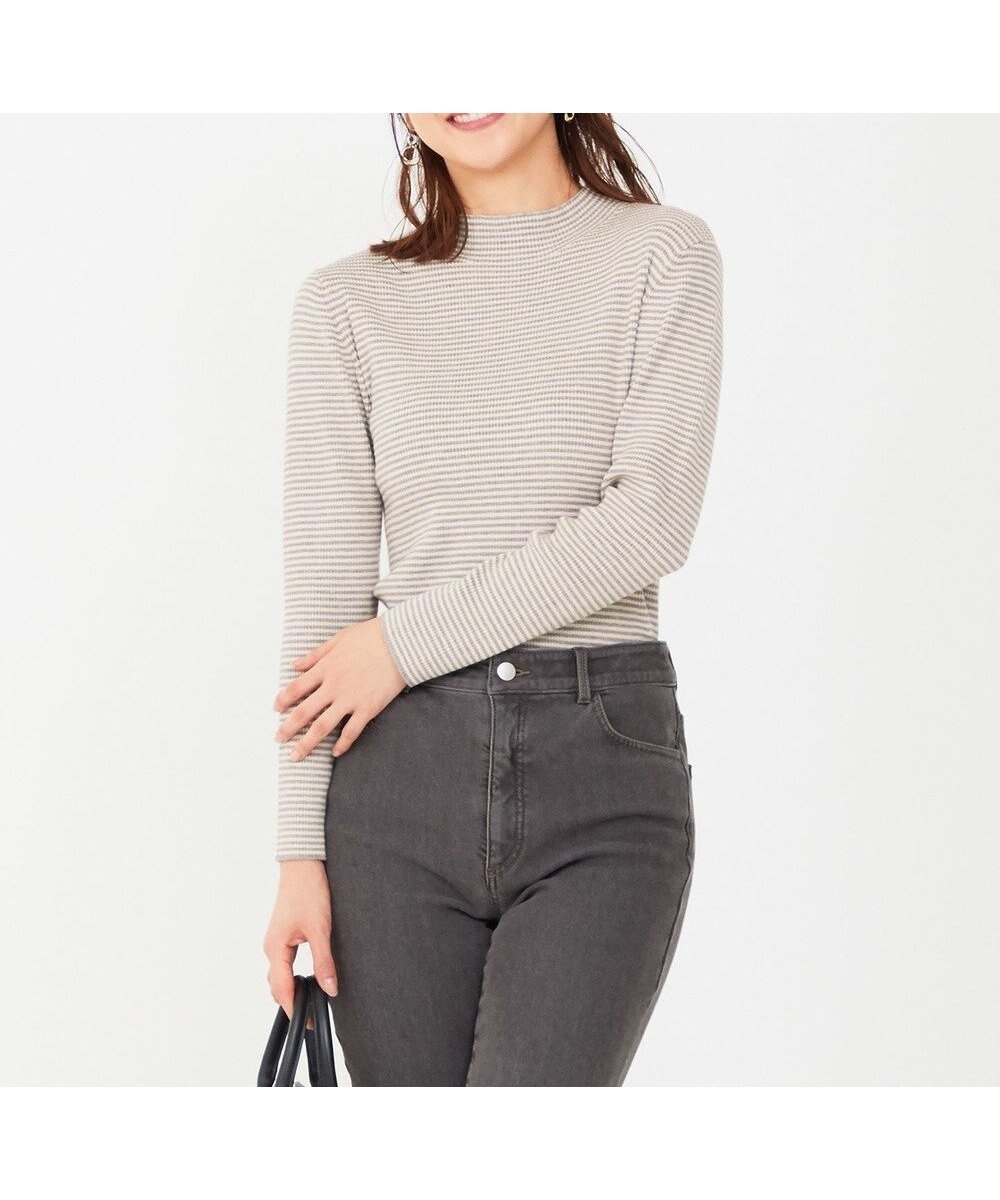【エニィ スィス/any SiS】の【洗える】ハイネックインナー ニット インテリア・キッズ・メンズ・レディースファッション・服の通販 founy(ファニー) 　ファッション　Fashion　レディースファッション　Fashion for Women　トップス・カットソー　Cut & Sew Tops　ニット　Knit Tops & Sweaters　インナー　Innerwear　スリット　Slit, Slit Detail　セーター　Sweater, Knitwear　ハイネック　High Neck, Mock Neck　フィット　Fit, Slim Fit　ベーシック　Basic, Essential　ボトルネック　Bottle Neck, Mock Neck　リブニット　Rib Knit, Ribbed Knit　エレガント 上品　Elegant　洗える　Machine Washable　A/W・秋冬　Autumn/Winter　グレー×アイボリー|ID: prp329100004559509 ipo3291000000033553890