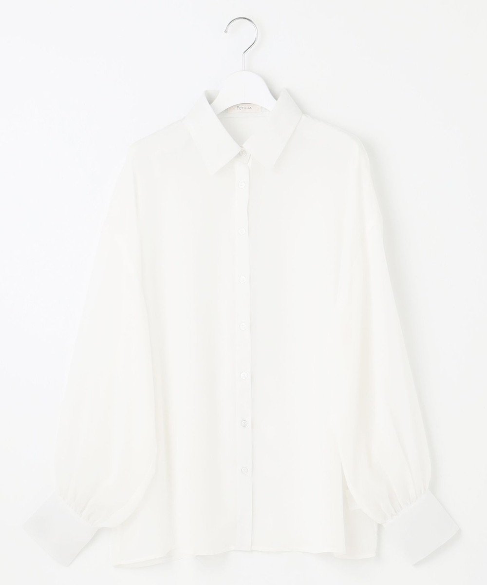 【フェルゥ/Feroux】の【洗える】ベーシックシアー シャツ インテリア・キッズ・メンズ・レディースファッション・服の通販 founy(ファニー) 　ファッション　Fashion　レディースファッション　Fashion for Women　トップス・カットソー　Cut & Sew Tops　シャツ・ブラウス・オフィスカジュアル　Elegant Blouses & Button-Ups　おすすめ　Recommended / Our Picks　インナー　Innerwear　シアー　Sheer, See-Through　シンプル　Simple, Minimal　再入荷　Restock / Back in Stock　夏　Summer　春　Spring　S/S・春夏　SS, Spring/Summer, Warm Season　洗える　Machine Washable　ホワイト系|ID: prp329100004559551 ipo3291000000033220825