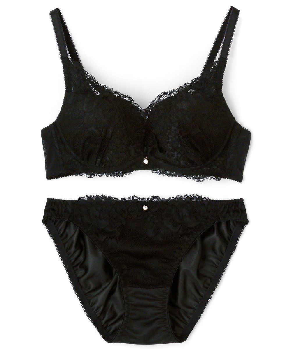 【三愛水着楽園/San-ai Resort】の【northerly bra フィットシリーズ 谷間メイク】 カシュクールレースモールド ブラジャー&ショーツSet B～Fカップ インテリア・キッズ・メンズ・レディースファッション・服の通販 founy(ファニー) 　ファッション　Fashion　レディースファッション　Fashion for Women　アンダー　Underwear Essentials　ショーツ　Shorts, Short Pants　ストレッチ　Stretch, Stretchy Fabric　パターン　Pattern, Design Print　フィット　Fit, Slim Fit　ブラジャー　Bra, Lingerie　ポケット　Pocket, Pocket Detail　ラップ　Wrap, Wrap Design　レース　Lace, Lace Fabric　ワイヤー　Wire, Wired Bra　ブラック|ID: prp329100004559603 ipo3291000000032726313