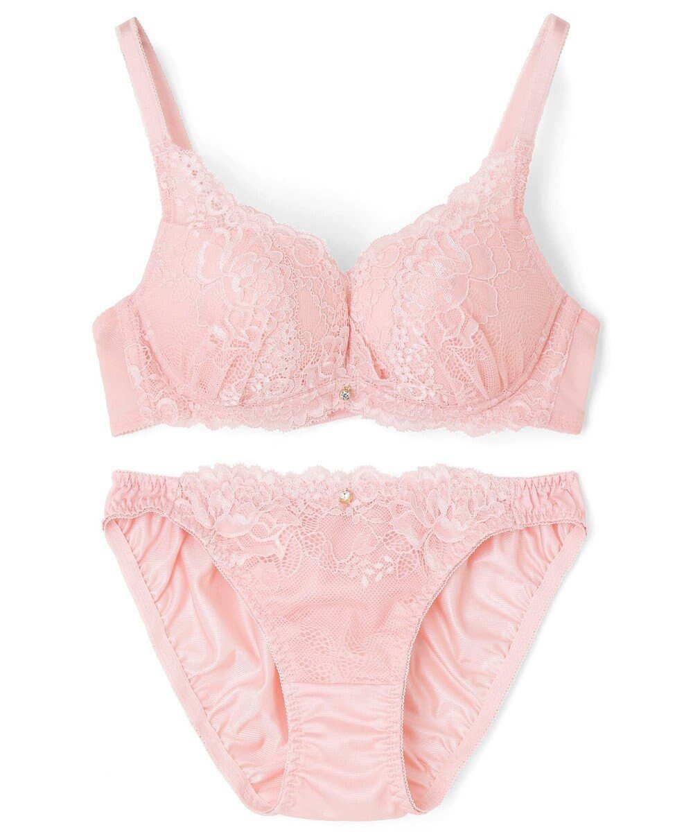 【三愛水着楽園/San-ai Resort】の【northerly bra フィットシリーズ 谷間メイク】 カシュクールレースモールド ブラジャー&ショーツSet B～Fカップ インテリア・キッズ・メンズ・レディースファッション・服の通販 founy(ファニー) 　ファッション　Fashion　レディースファッション　Fashion for Women　アンダー　Underwear Essentials　ショーツ　Shorts, Short Pants　ストレッチ　Stretch, Stretchy Fabric　パターン　Pattern, Design Print　フィット　Fit, Slim Fit　ブラジャー　Bra, Lingerie　ポケット　Pocket, Pocket Detail　ラップ　Wrap, Wrap Design　レース　Lace, Lace Fabric　ワイヤー　Wire, Wired Bra　ピンク|ID: prp329100004559603 ipo3291000000032726314
