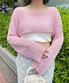 【ウィゴー/WEGO】のラメショートニットプルオーバー 人気、トレンドファッション・服の通販 founy(ファニー) ファッション Fashion レディースファッション Fashion for Women トップス・カットソー Cut & Sew Tops ニット Knit Tops & Sweaters カジュアルプルオーバー・ニットトップス Pullovers & Knit Tops / Casual Pullovers おすすめ Recommended / Our Picks キャミ Camisole, Cami Top スマホ Smartphone, Mobile Device セーター Sweater, Knitwear トレンド Trend, Trending Now バランス Balance, Style Balance メッシュ Mesh, Net Fabric 夏 Summer 春 Spring S/S・春夏 SS, Spring/Summer, Warm Season thumbnail ピンク|ID: prp329100004559624 ipo3291000000034991562
