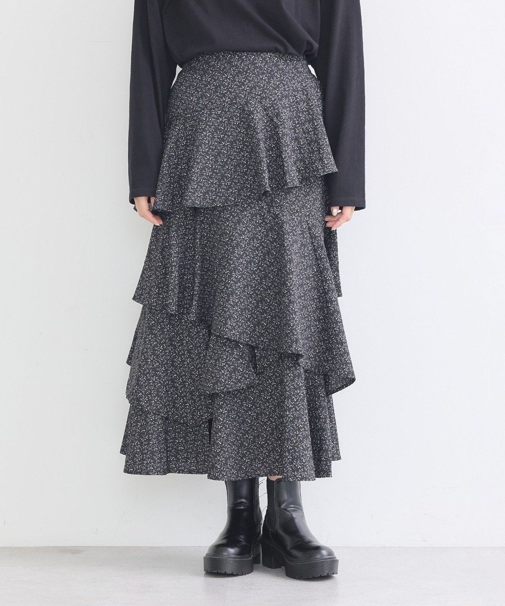 【アースミュージックアンドエコロジー/earth music&ecology】のランダムティアードスカート インテリア・キッズ・メンズ・レディースファッション・服の通販 founy(ファニー) 　ファッション　Fashion　レディースファッション　Fashion for Women　スカート　Skirts　ティアードスカート　Tiered Skirts　おすすめ　Recommended / Our Picks　コンパクト　Compact, Small Size　トレンド　Trend, Trending Now　フェミニン　Feminine, Girly　フリル　Frill, Ruffle　フレア　Flare, Flared　ポケット　Pocket, Pocket Detail　ランダム　Random, Irregular　A/W・秋冬　Autumn/Winter　Flower|ID: prp329100004559631 ipo3291000000033661699