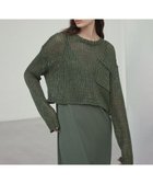【ベイジ,/BEIGE,】の【洗える・STORY 6月号掲載】THYME / クルーネックコットンメッシュニット Olive|ID: prp329100004559690 ipo3291000000032662983