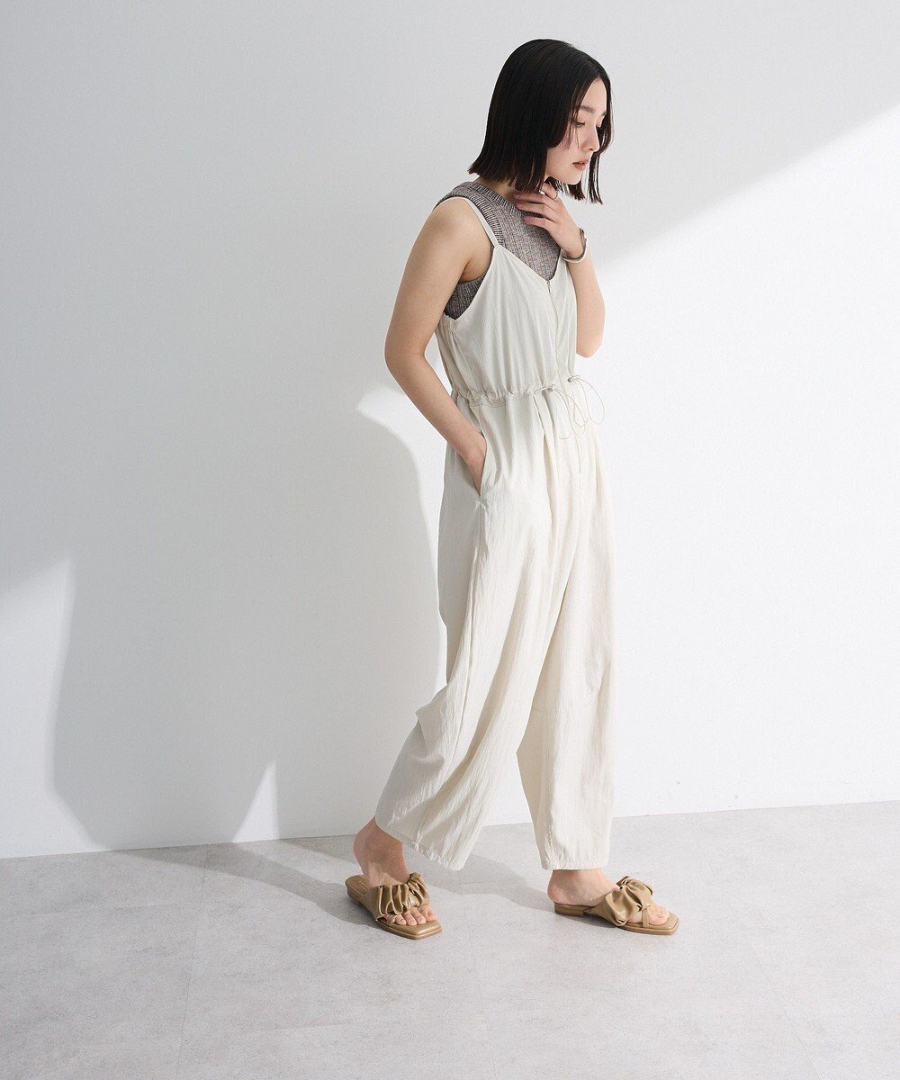 【グリーンパークス/Green Parks】のZIP付きドロストコクーンサロペット インテリア・キッズ・メンズ・レディースファッション・服の通販 founy(ファニー) 　ファッション　Fashion　レディースファッション　Ladies' Fashion Online　ワンピース　Dress　オールインワン ワンピース　All In One Dress　サロペット　Salopette　おすすめ　Recommend　インナー　Inner　サロペット　Overalls　フロント　Front　ポケット　Pocket　夏　Summer　春　Spring　S/S・春夏　Ss・Spring/Summer　Ecru|ID: prp329100004559708 ipo3291000000032237996