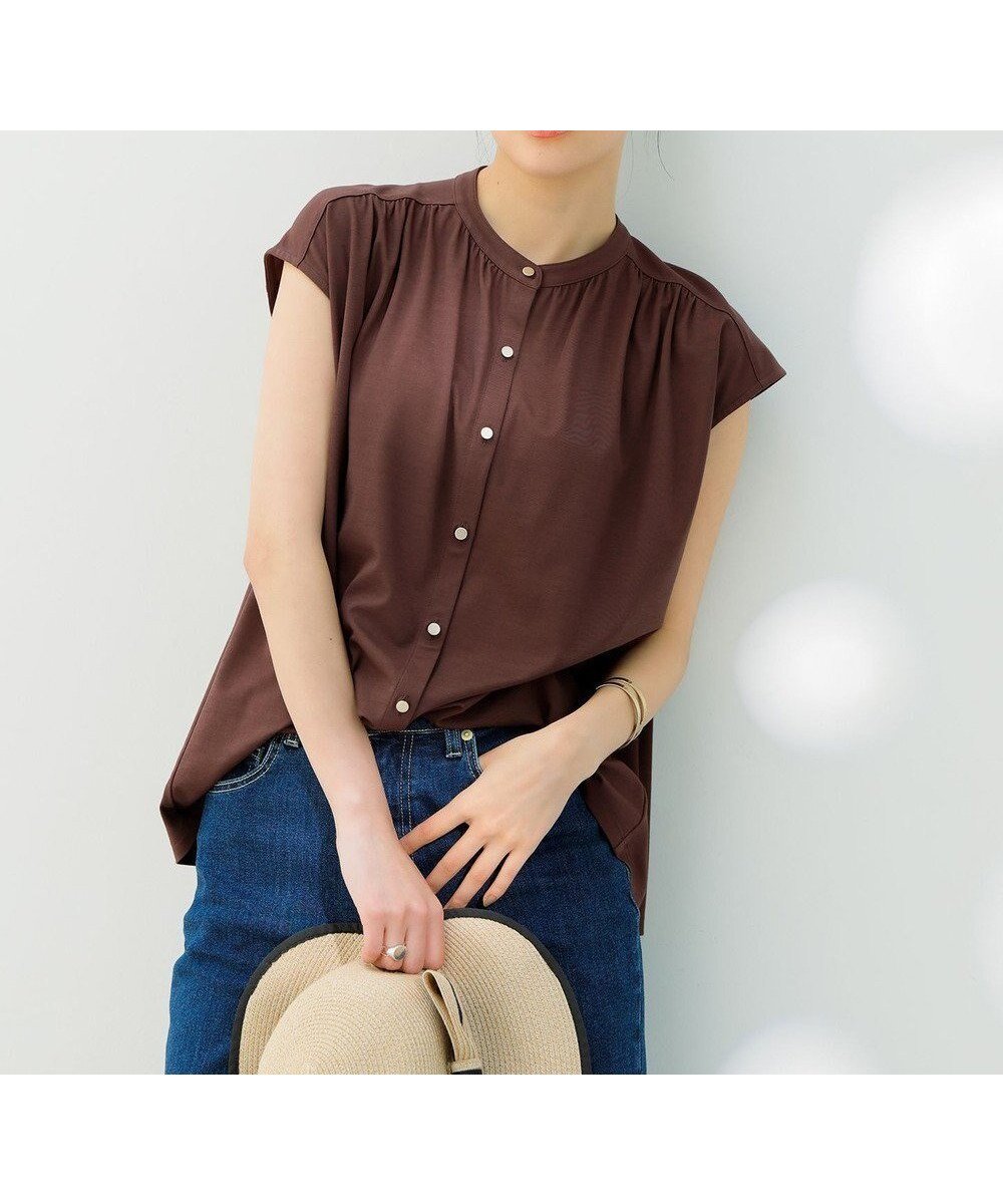 【エニィ スィス/any SiS】の【接触冷感・UVカット・洗える】ハイストレッチスムース2WAY ブラウス インテリア・キッズ・メンズ・レディースファッション・服の通販 founy(ファニー) ファッション Fashion レディースファッション Fashion for Women トップス・カットソー Cut & Sew Tops シャツ・ブラウス・オフィスカジュアル Elegant Blouses & Button-Ups 春 Spring 洗える Machine Washable ギャザー Gathered, Ruffled 鹿の子 Piqué, Kanoko Fabric ストレッチ Stretch, Stretchy Fabric ドレープ Drape, Draping Fabric ノースリーブ Sleeveless, No-Sleeve フロント Front, Front Design ボックス Boxy, Box Shape ボトム Bottoms, Lower Wear 羽織 Haori, Light Jacket ワイド Wide, Wide Fit S/S・春夏 SS, Spring/Summer, Warm Season おすすめ Recommended / Our Picks 夏 Summer 新作・新入荷 New Arrivals / New In ブラウン|ID: prp329100004559740 ipo3291000000034295406