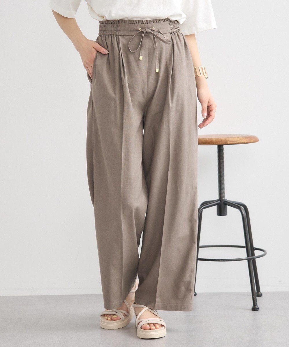 【アースミュージックアンドエコロジー/earth music&ecology】のリラックスイージーパンツ 人気、トレンドファッション・服の通販 founy(ファニー) 　ファッション　Fashion　レディースファッション　Fashion for Women　パンツ　Pants & Trousers　おすすめ　Recommended / Our Picks　セットアップ　Set-Up, Coordinated Outfit　センター　Center, Center Line　ポケット　Pocket, Pocket Detail　リネン　Linen, Linen Fabric　リボン　Ribbon, Bow　ワイド　Wide, Wide Fit　エレガント 上品　Elegant　再入荷　Restock / Back in Stock　夏　Summer　春　Spring　S/S・春夏　SS, Spring/Summer, Warm Season　 other-1|ID: prp329100004559745 ipo3291000000032238183
