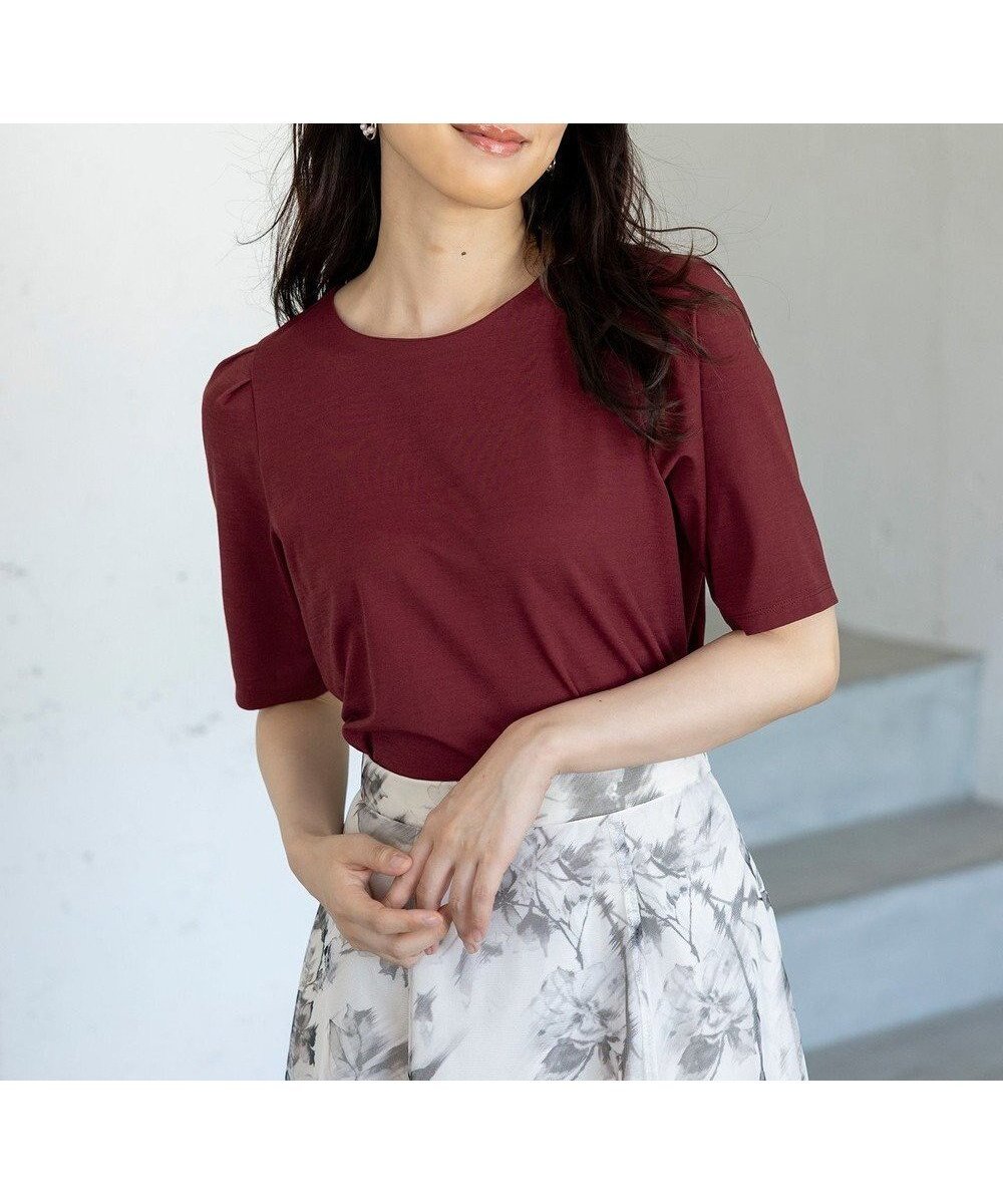 【エニィ スィス/any SiS】の【接触冷感・UVカット・洗える】ハイストレッチスムースタックスリーブ カットソー インテリア・キッズ・メンズ・レディースファッション・服の通販 founy(ファニー) ファッション Fashion レディースファッション Fashion for Women トップス・カットソー Cut & Sew Tops シャツ・ブラウス・オフィスカジュアル Elegant Blouses & Button-Ups ロングTシャツ・Tシャツ Longline T-Shirts & Tees カットソー・ベーシックTシャツ Cut-and-Sewn Tops / Stretch Tees & Basics 春 Spring 洗える Machine Washable カットソー Cut and Sewn Top コンパクト Compact, Small Size 鹿の子 Piqué, Kanoko Fabric ストレッチ Stretch, Stretchy Fabric スリット Slit, Slit Detail スリーブ Sleeve, Long Sleeve / Short Sleeve ドレープ Drape, Draping Fabric ボトム Bottoms, Lower Wear ループ Loop, Loop Knit S/S・春夏 SS, Spring/Summer, Warm Season おすすめ Recommended / Our Picks 夏 Summer 新作・新入荷 New Arrivals / New In ボルドー|ID: prp329100004559754 ipo3291000000034295418