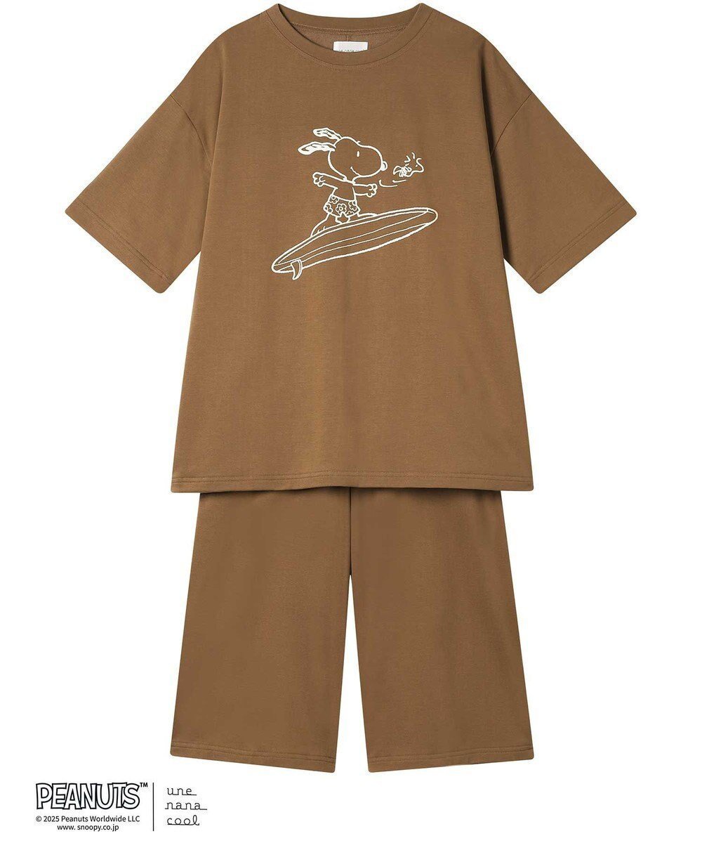 【ウンナナクール/une nana cool】の【綿混】やわらか天竺パジャマ PEANUTS × une nana cool インテリア・キッズ・メンズ・レディースファッション・服の通販 founy(ファニー) 　ファッション　Fashion　レディースファッション　Fashion for Women　なめらか　Smooth, Silky Texture　パジャマ　Pajamas, Sleepwear　プリント　Print, Printed Pattern　ボトム　Bottoms, Lower Wear　ポケット　Pocket, Pocket Detail　半袖　Short Sleeve, Half Sleeve　おすすめ　Recommended / Our Picks　BR|ID: prp329100004559760 ipo3291000000032238303