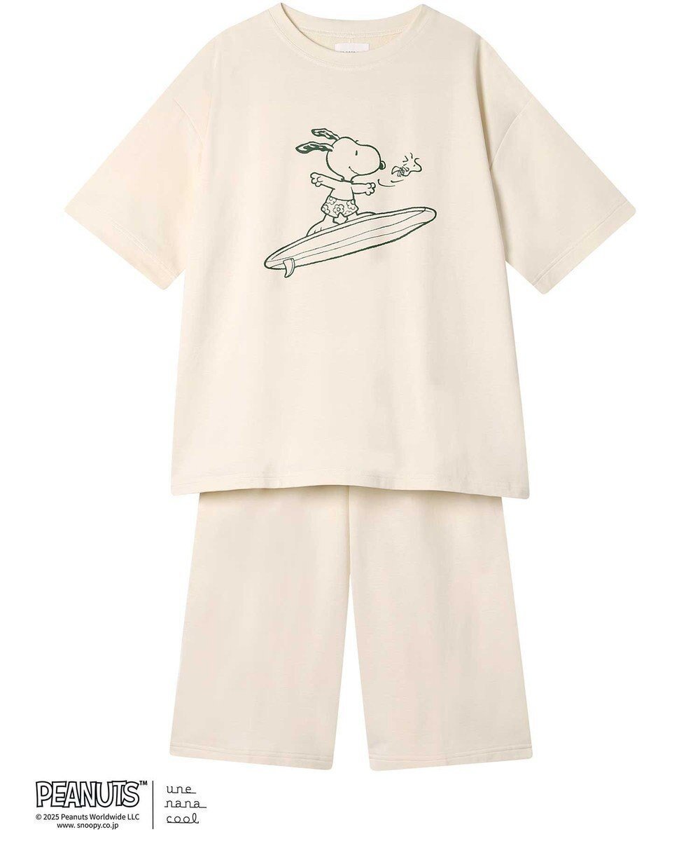 【ウンナナクール/une nana cool】の【綿混】やわらか天竺パジャマ PEANUTS × une nana cool インテリア・キッズ・メンズ・レディースファッション・服の通販 founy(ファニー) 　ファッション　Fashion　レディースファッション　Fashion for Women　なめらか　Smooth, Silky Texture　パジャマ　Pajamas, Sleepwear　プリント　Print, Printed Pattern　ボトム　Bottoms, Lower Wear　ポケット　Pocket, Pocket Detail　半袖　Short Sleeve, Half Sleeve　おすすめ　Recommended / Our Picks　IV|ID: prp329100004559760 ipo3291000000032238304