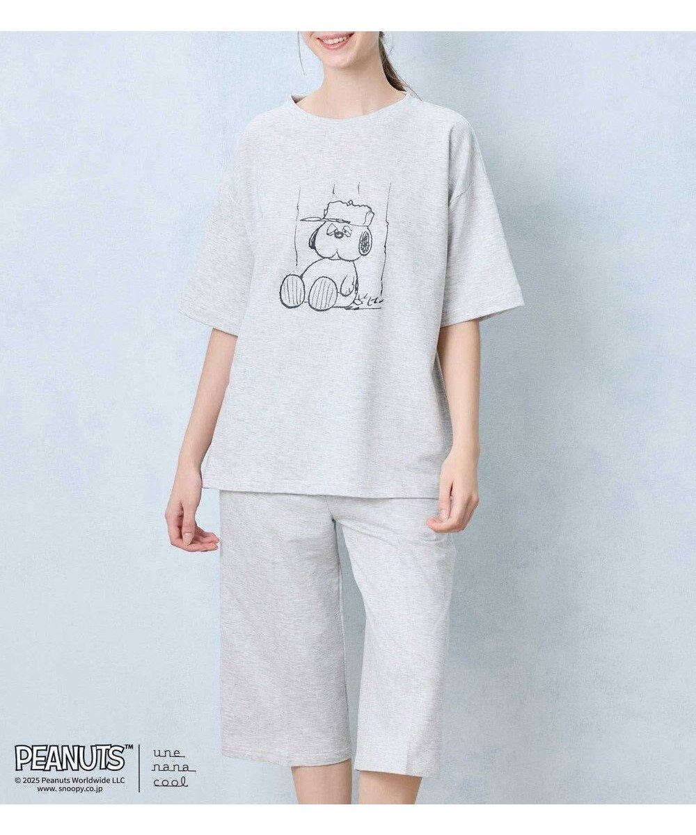 【ウンナナクール/une nana cool】の【綿混】やわらか天竺パジャマ PEANUTS × une nana cool インテリア・キッズ・メンズ・レディースファッション・服の通販 founy(ファニー) 　ファッション　Fashion　レディースファッション　Fashion for Women　なめらか　Smooth, Silky Texture　パジャマ　Pajamas, Sleepwear　プリント　Print, Printed Pattern　ボトム　Bottoms, Lower Wear　ポケット　Pocket, Pocket Detail　半袖　Short Sleeve, Half Sleeve　おすすめ　Recommended / Our Picks　LG|ID: prp329100004559760 ipo3291000000032238306