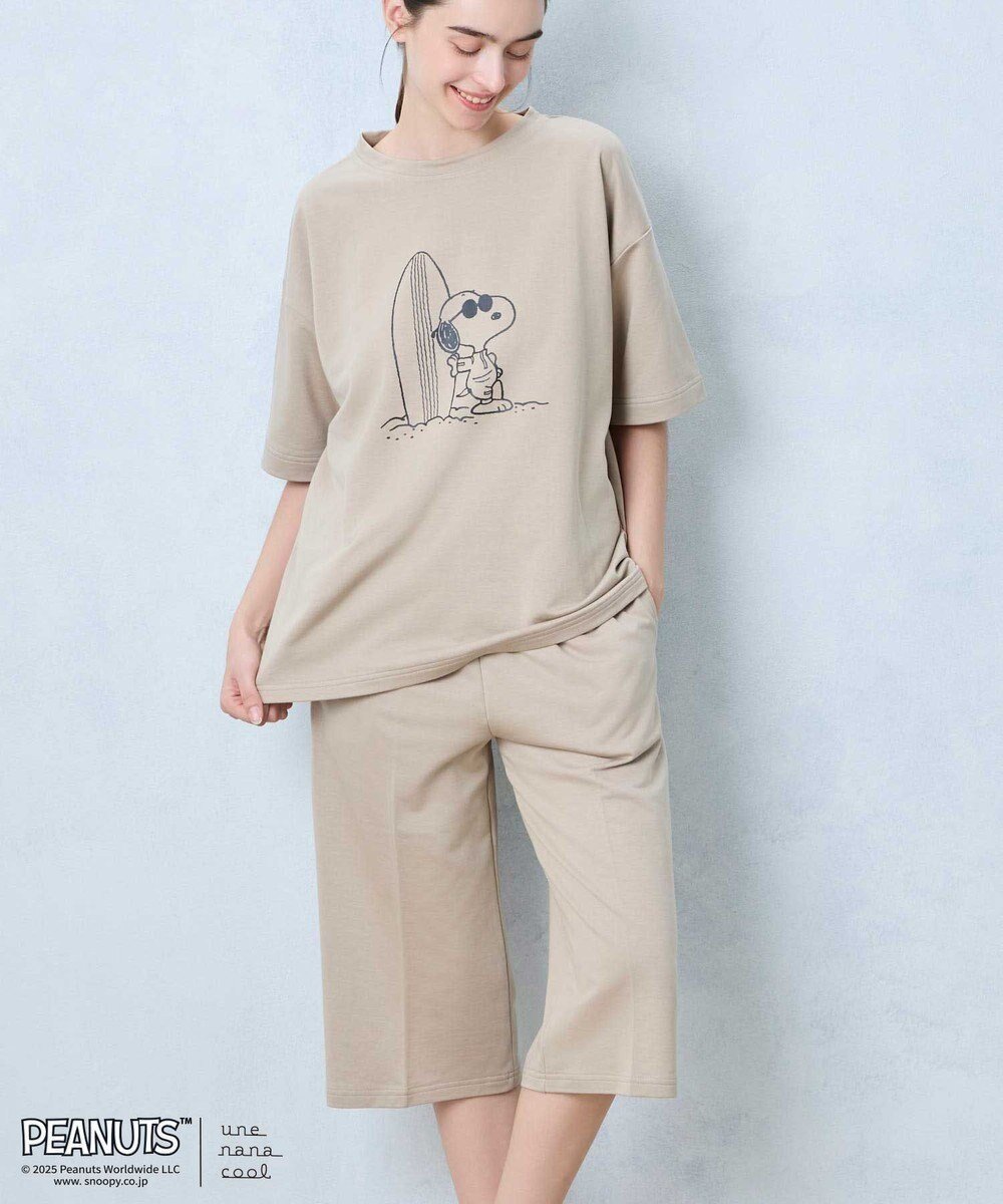 【ウンナナクール/une nana cool】の【綿混】やわらか天竺パジャマ PEANUTS × une nana cool インテリア・キッズ・メンズ・レディースファッション・服の通販 founy(ファニー) 　ファッション　Fashion　レディースファッション　Fashion for Women　なめらか　Smooth, Silky Texture　パジャマ　Pajamas, Sleepwear　プリント　Print, Printed Pattern　ボトム　Bottoms, Lower Wear　ポケット　Pocket, Pocket Detail　半袖　Short Sleeve, Half Sleeve　おすすめ　Recommended / Our Picks　OC|ID: prp329100004559760 ipo3291000000032238308