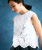 【ベイジ,/BEIGE,】の【洗える】GALLERIA / コットンエンブロイダリーノースリーブブラウス White|ID: prp329100004559766 ipo3291000000032675446