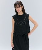 【ベイジ,/BEIGE,】の【洗える】GALLERIA / コットンエンブロイダリーノースリーブブラウス Black|ID: prp329100004559766 ipo3291000000032675447