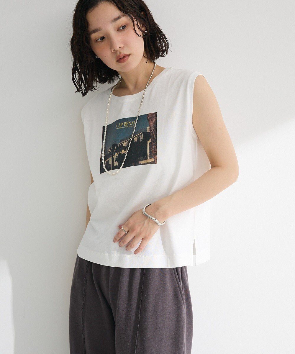 【グリーンパークス/Green Parks】のノースリーブフォトプルオーバー インテリア・キッズ・メンズ・レディースファッション・服の通販 founy(ファニー) 　ファッション　Fashion　レディースファッション　Fashion for Women　トップス・カットソー　Cut & Sew Tops　キャミソール&ノースリーブ　Camisoles & Sleeveless Tops　シャツ・ブラウス・オフィスカジュアル　Elegant Blouses & Button-Ups　ロングTシャツ・Tシャツ　Longline T-Shirts & Tees　カジュアルプルオーバー・ニットトップス　Pullovers & Knit Tops / Casual Pullovers　カットソー・ベーシックTシャツ　Cut-and-Sewn Tops / Stretch Tees & Basics　おすすめ　Recommended / Our Picks　インナー　Innerwear　カットソー　Cut and Sewn Top　ジャケット　Jacket, Outerwear　ストレート　Straight, Straight Cut　スリット　Slit, Slit Detail　ノースリーブ　Sleeveless, No-Sleeve　プリント　Print, Printed Pattern　ボックス　Boxy, Box Shape　ポケット　Pocket, Pocket Detail　夏　Summer　春　Spring　S/S・春夏　SS, Spring/Summer, Warm Season　Yellow|ID: prp329100004559794 ipo3291000000032673583