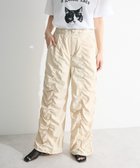 【グリーンパークス/Green Parks】の・SUGAR SPOON 配色stギャザーパンツ Ivory|ID: prp329100004559809 ipo3291000000032726951