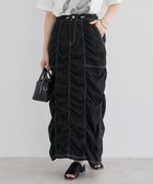 【グリーンパークス/Green Parks】の・SUGAR SPOON 配色stギャザースカート Black|ID: prp329100004559811 ipo3291000000033632583