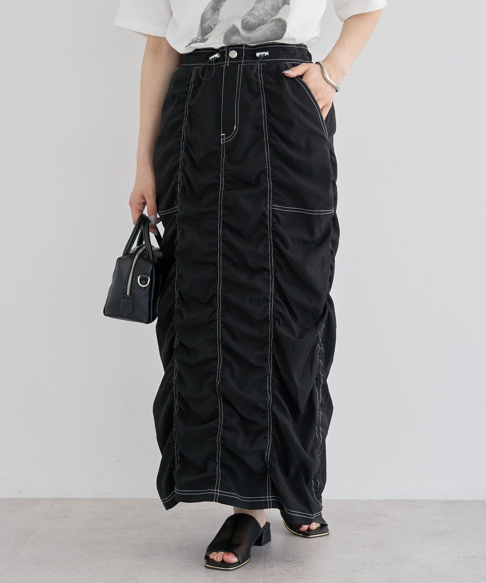 【グリーンパークス/Green Parks】の・SUGAR SPOON 配色stギャザースカート インテリア・キッズ・メンズ・レディースファッション・服の通販 founy(ファニー) ファッション Fashion レディースファッション Fashion for Women スカート Skirts おすすめ Recommended / Our Picks ギャザー Gathered, Ruffled シンプル Simple, Minimal ポケット Pocket, Pocket Detail 夏 Summer 春 Spring S/S・春夏 SS, Spring/Summer, Warm Season Black|ID: prp329100004559811 ipo3291000000033632583