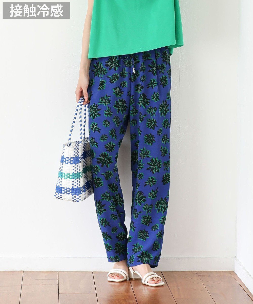 【グリーンパークス/Green Parks】の柄イージーパンツⅡ(テーパード) インテリア・キッズ・メンズ・レディースファッション・服の通販 founy(ファニー) ファッション Fashion レディースファッション Fashion for Women パンツ Pants & Trousers とろみ Fluid, Flowy Fabric クール Cool, Chic テーパード Tapered, Tapered Pants プリント Print, Printed Pattern ポケット Pocket, Pocket Detail モチーフ Motif, Design Theme 夏 Summer 春 Spring S/S・春夏 SS, Spring/Summer, Warm Season Blue|ID: prp329100004559816 ipo3291000000034189048